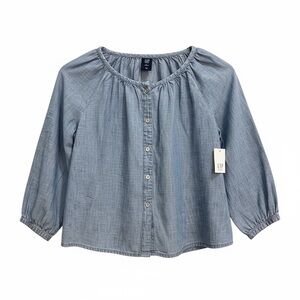 GAP Kids Light Blue Button-Up Blouse